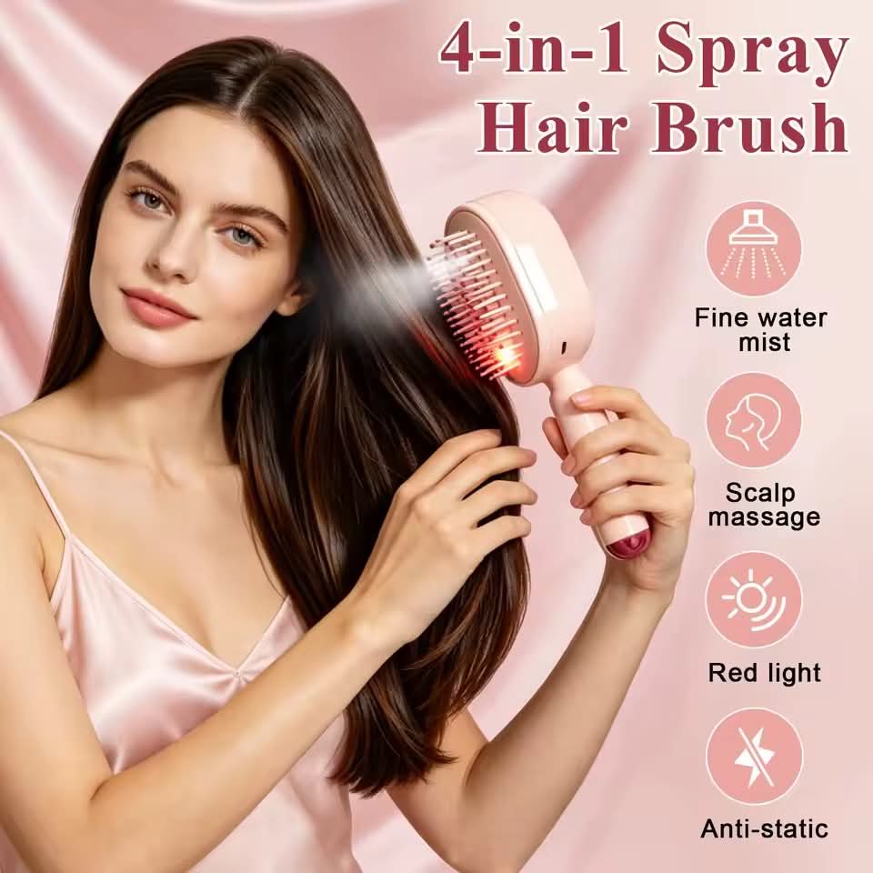 Pink SteamGlow brush with its four functions